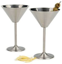 Picture of Danesco, "Martini for two" 2 cocktail glasses with olive forks, stainless steel, Steel-function of Scandinavia 