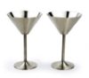 Image de Danesco, Martini for two, 2 verres à cocktail  avec fourchettes à olives, acier inoxydable, Steel-function of Scandinavia 